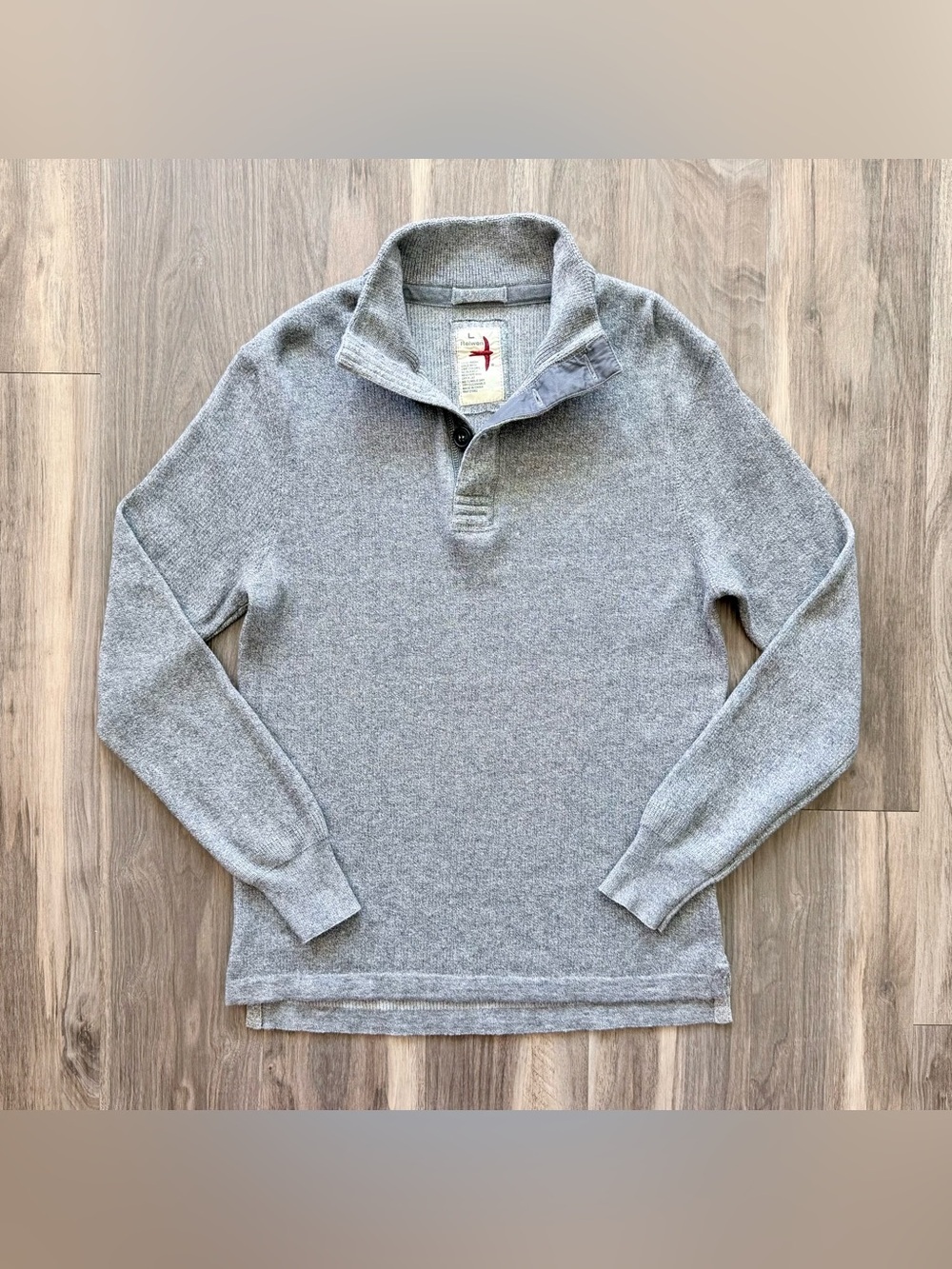 Relwen Gray Ribbed Mockneck Sweater Size L